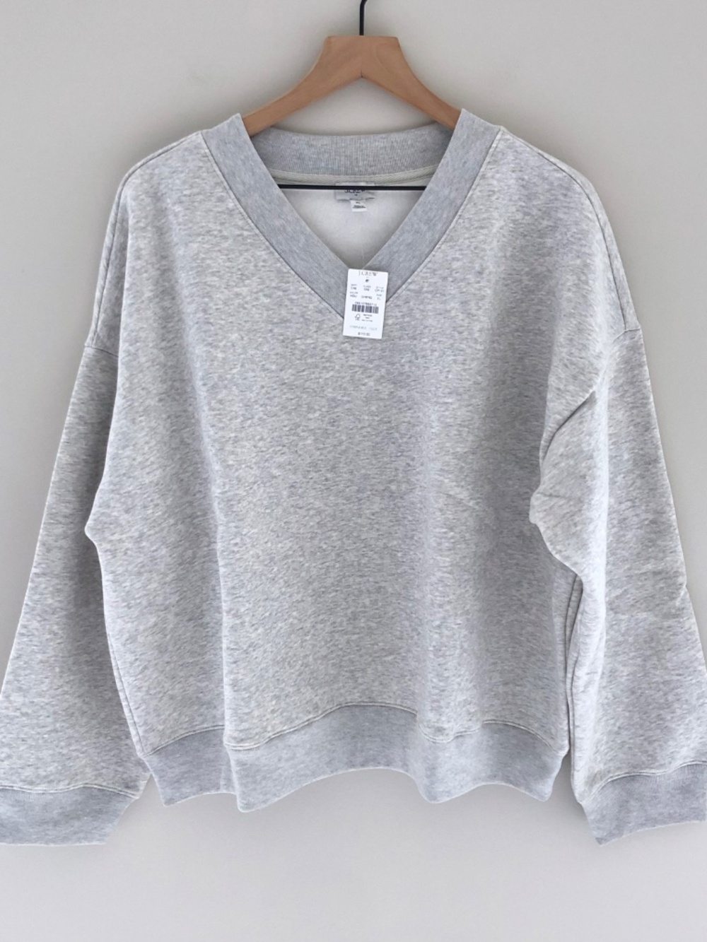 NWT J.Crew Fleece V-neck Sweatshirt